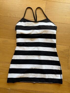 lululemon athletica Black & White Striped Tank